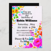 Customizable Birthday Invitation for adults  招待状 (正面/裏面)