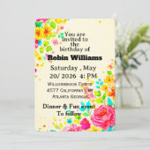 Customizable Birthday Invitation for adults  招待状 (スタンド正面)