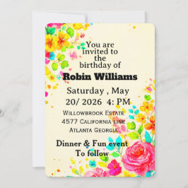 Customizable Birthday Invitation for adults  招待状