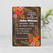 Customizable Birthday Invitation for adults  招待状 (スタンド正面)