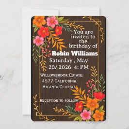 Customizable Birthday Invitation for adults  招待状
