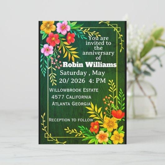 Customizable Birthday Invitation for adults  招待状 (スタンド正面)