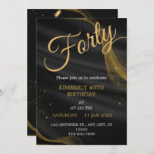 customizable birthday invite Elegant Birthday Card 招待状 (正面/裏面)