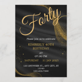 customizable birthday invite Elegant Birthday Card 招待状