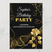 Customizable Birthday Invite elegant birthday card 招待状 (裏面)