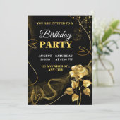 Customizable Birthday Invite elegant birthday card 招待状 (スタンド正面)