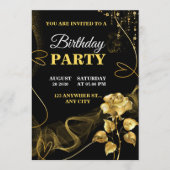 Customizable Birthday Invite elegant birthday card 招待状 (正面)