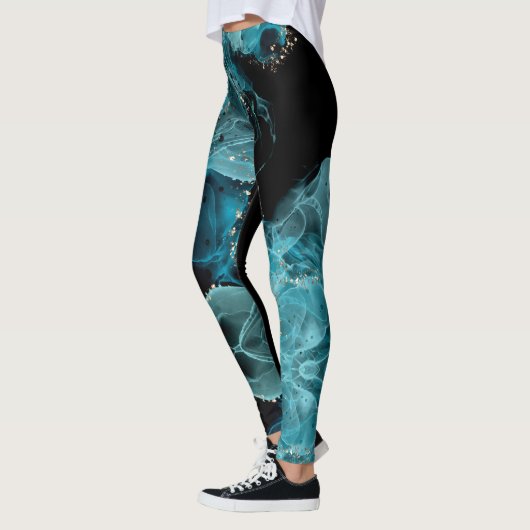 Customizable Black and Blue Leggings レギンス (左)