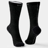 Customizable Black and White Polka Dot Design ソックス (傾斜あり)