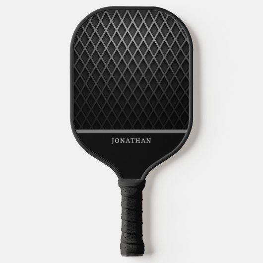 Customizable Black Diamond Pattern Pickleball ピックルボールラケット (正面)