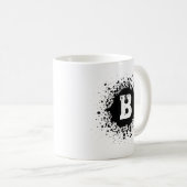 Customizable Black Ink Spot Double Monogram Mug コーヒーマグカップ (正面右)