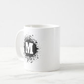 Customizable Black Ink Spot Double Monogram Mug コーヒーマグカップ (正面左)
