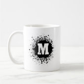 Customizable Black Ink Spot Double Monogram Mug コーヒーマグカップ (左)