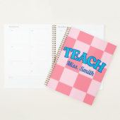 Customizable Blue and PinCheckered Teacher Planner プランナー手帳 (ディスプレー)
