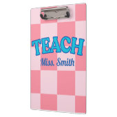 Customizable Blue and Pink Teacher Clipboards クリップボード (左)