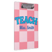 Customizable Blue and Pink Teacher Clipboards クリップボード (右)