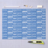 Customizable Blue Boys Name Font Collage 薄葉紙 (クラフト)