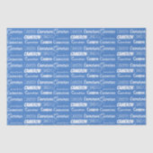 Customizable Blue Boys Name Font Collage 薄葉紙 (正面)