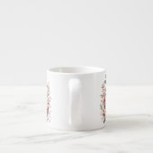 Customizable Blue Butterfly Floral Art-96279 エスプレッソカップ (裏面)