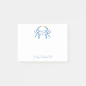 Customizable Blue Chic Crab Sticky Notes ポストイット (正面)