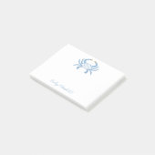 Customizable Blue Chic Crab Sticky Notes ポストイット (アングル)