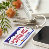 Customizable blue Colorado license plate keychain キーホルダー (正面右)
