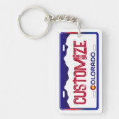 Customizable blue Colorado license plate keychain キーホルダー (正面)