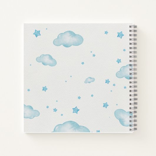 Customizable Blue Dinosaur Sketchbook ノートブック (裏面)