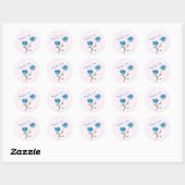 Customizable Blue Floral Thank You Envelope  ラウンドシール (シート)