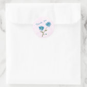 Customizable Blue Floral Thank You Envelope  ラウンドシール (バッグ)