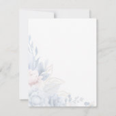 Customizable Blue Floral Wedding 招待状 (裏面)