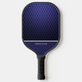 Customizable Blue Navy Diamond Pattern Pickleball ピックルボールラケット (正面)