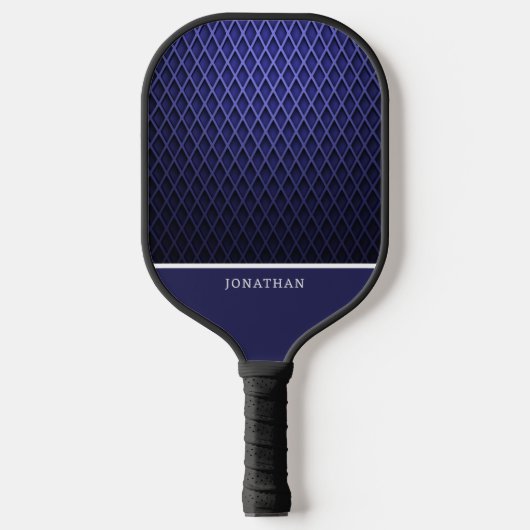 Customizable Blue Navy Diamond Pattern Pickleball ピックルボールラケット (正面)
