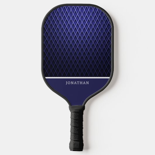 Customizable Blue Navy Diamond Pattern Pickleball ピックルボールラケット (裏面)
