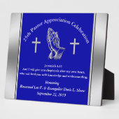 Customizable Blue Pastor Appreciation Plaque フォトプラーク (側面)