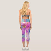 Customizable Blue Purple Gold High Waisted Capris カプリレギンス (裏面)