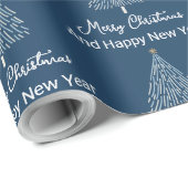 Customizable Blue White Christmas and New Year ラッピングペーパー (ロールコーナー)