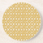 Customizable Boho Mustard Diamonds coasters コースター (正面)