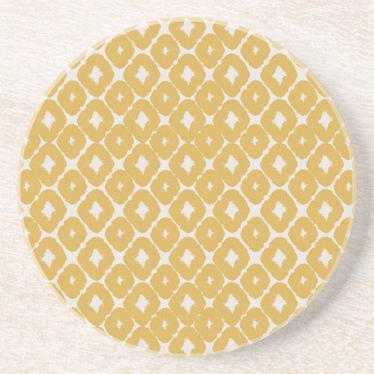 Customizable Boho Mustard Diamonds coasters コースター (正面)
