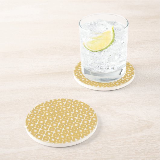 Customizable Boho Mustard Diamonds coasters コースター (側面)