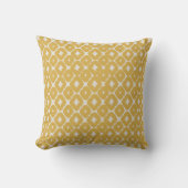 Customizable Boho Mustard Diamonds Cushion クッション (正面)