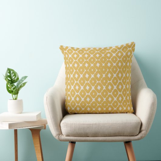 Customizable Boho Mustard Diamonds Cushion クッション (椅子)