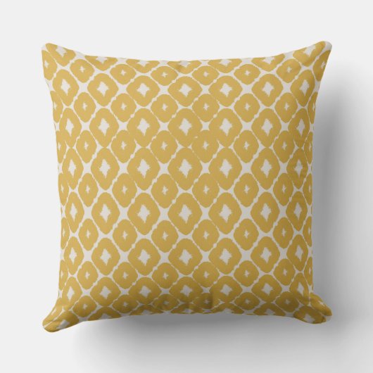 Customizable Boho Mustard Diamonds Cushion クッション (裏面)