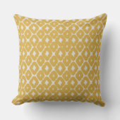 Customizable Boho Mustard Diamonds Cushion クッション (正面)