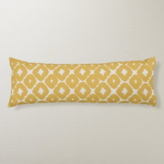 Customizable Boho Mustard Diamonds Cushion ボディピロー (正面)