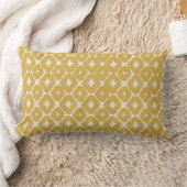 Customizable Boho Mustard Diamonds Cushion ランバークッション (ブランケット)
