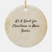 Customizable Book Quote Vintage Christmas Ornament セラミックオーナメント (裏面)