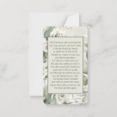Customizable Botanical Memorial Prayer Card ノートカード (裏面)