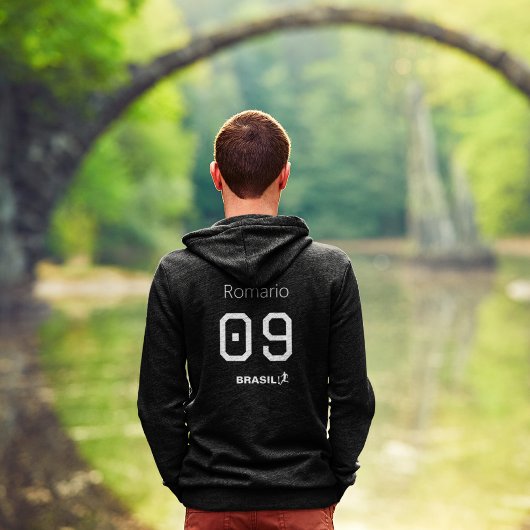 Customizable Brasil Soccer Black and White Edition パーカ