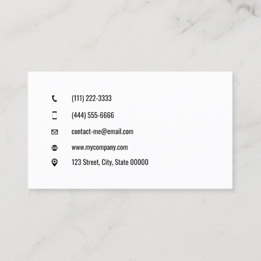 Customizable brilliant sunshine orange 名刺 (裏面)